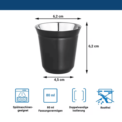 Edelstahl-Espressotasse mit Isolierung